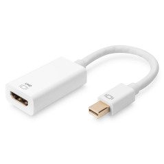 DIGITUS Mini DisplayPort Adaptateur Graphique - mDP vers HDMI Type A - UltraHD 4k/60 Hz 4096 x 2160 Pixels - Blanc