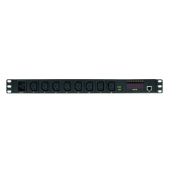 LogiLink Professional PDU8P01 Multiprise IP « 19 » 8 Prises avec Fonction Commutation, Mesure/Avertissement, capteur de températ