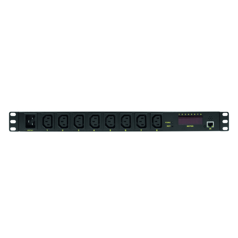 LogiLink Professional PDU8P01 Multiprise IP « 19 » 8 Prises avec Fonction Commutation, Mesure/Avertissement, capteur de températ