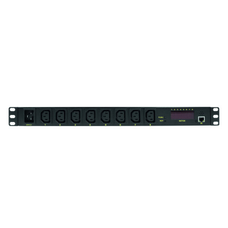 LogiLink Professional PDU8P01 Multiprise IP « 19 » 8 Prises avec Fonction Commutation, Mesure/Avertissement, capteur de températ