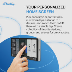 Shelly Wall Display x2 Argent et BLU H&T Ivoire - Panneau commande Domotique Wi-Fi avec thermomètre, hygromètre, Écran tactile 6
