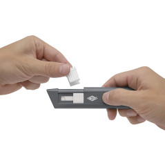 Wedo 79810 Safety Cutter CERA-Safeline Compact, lames en céramique, boîtier plastique retrait automatique de la lame, anneau de 