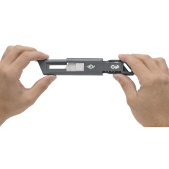 Wedo 79810 Safety Cutter CERA-Safeline Compact, lames en céramique, boîtier plastique retrait automatique de la lame, anneau de 