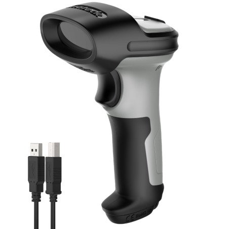 Inateck Lecteur Code Barre sans Fil 1D, Douchette Code Barre avec Bluetooth et Filaire USB, 2600 mAh, 180 Jours de Fonctionnemen