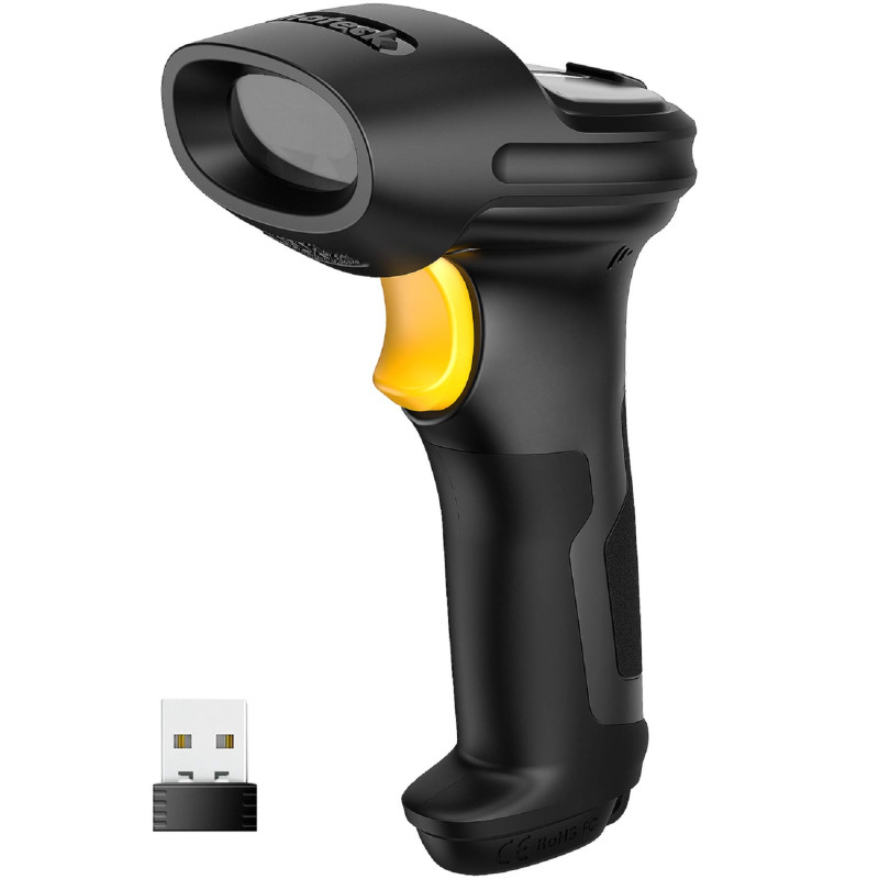 Inateck Scanner de Code-Barres Laser sans Fil 2.4GHz, Rayon de 35m, Scan Automatique et Précis, 180 Jours D'autonomie en Veille, Inateck Scanner de Code-Barres Laser sans Fil 2.4GHz, Rayon de 35m, Scan Automatique et Précis, 180 Jours D'autonomie en Veille,