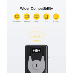 Inateck Bluetooth Lecteur de Code Barre 1D CCD avec Adaptateur USB 2.4Ghz, Scanner Codes sur Écran, Portable et avec Raccourcis 
