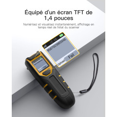 Inateck Lecteur Code Barre sans Fil 2D, Douchette Code Barre QR Bluetooth avec Écran, 2,4 GHz et Filaire USB Portable, 2600 mAh,