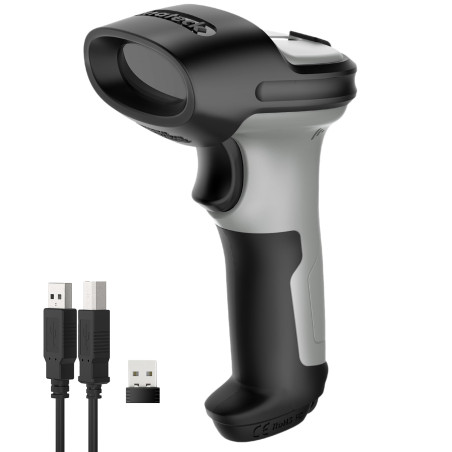 Inateck Scanner Code Barre 2D Bluetooth, Lecteur Code Barre sans Fil Portable, 1 Charge 3 Mois, Douchette Code Barre 1D 2D QR Co