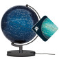 TROIKA Globe éclairé Ø 25 cm TERRA LIGHT Lumière LED Globe bleu carte du ciel & signe du zodiaque, pied en métal chromé, fond en TROIKA Globe éclairé Ø 25 cm TERRA LIGHT Lumière LED Globe bleu carte du ciel & signe du zodiaque, pied en métal chromé, fond en