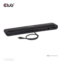 Club3D CSV-2541 12-1 USB-C® Triple Display PD3.0 Station d'accueil 100 W + Chargeur
