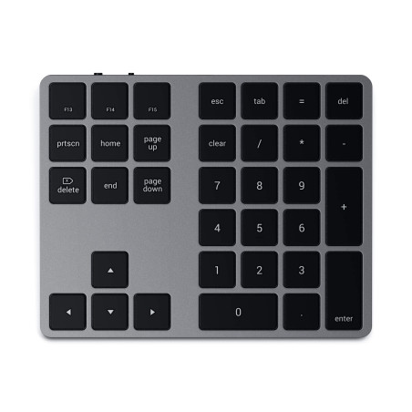 Satechi Pavé Numérique sans Fil Slim en Aluminium à 34 Touches, Mini Clavier Bluetooth Rechargeable USB-C pour MacBook, PC Porta
