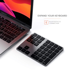 Satechi Pavé Numérique sans Fil Slim en Aluminium à 34 Touches, Mini Clavier Bluetooth Rechargeable USB-C pour MacBook, PC Porta