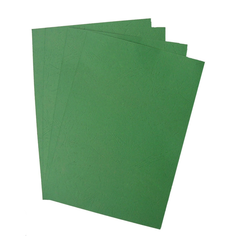 Pavo - Plats de couverture A4 grain cuir 250 g , Paquet de 100 - Vert forêt