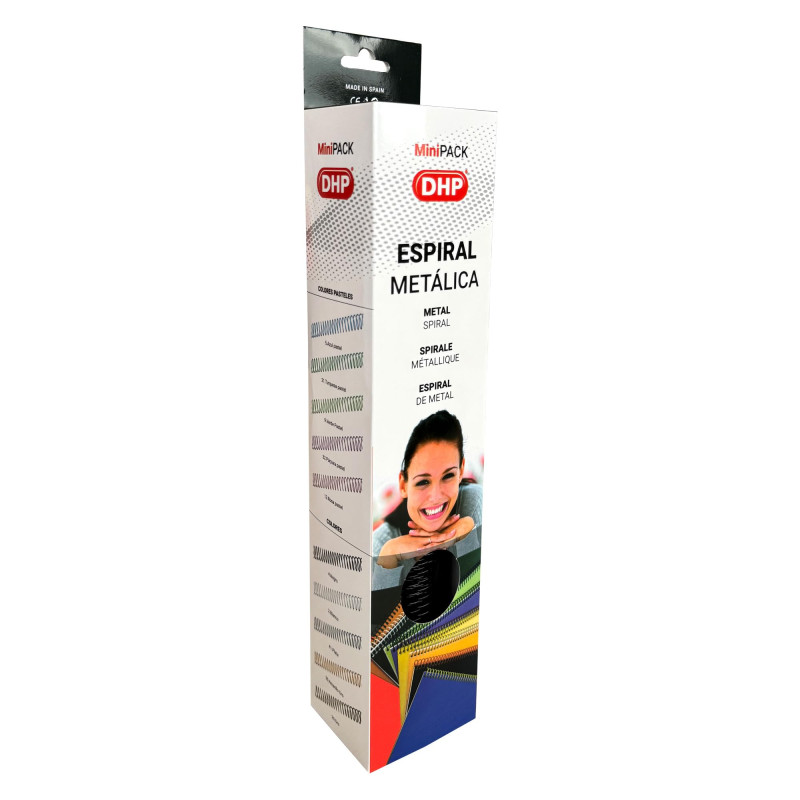 DHP - Spirale métallique pour reliure, étape 5:1, 14 mm, noir (MiniPACK Boîte de 25 unités) DHP - Spirale métallique pour reliure, étape 5:1, 14 mm, noir (MiniPACK Boîte de 25 unités)