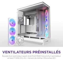 NZXT H9 Flow RGB (2025) – Grand boîtier PC ATX Mid-Tower à Double Chambre pour Flux d'air – Comprend 1 unité de Ventilateur RGB 