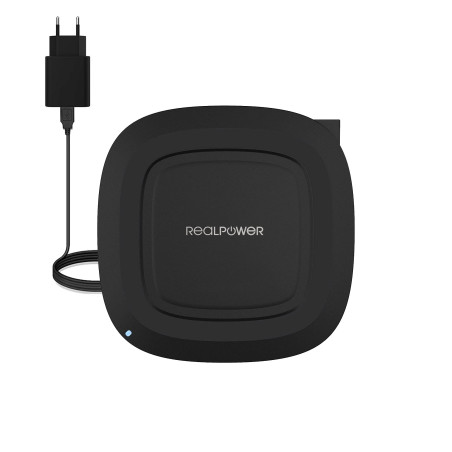 Realpower Chargeur à Induction 2000 mA FreeCharge-10 257638 Sorties Standard Qi Noir