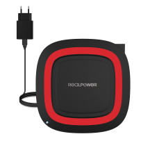 Realpower 257639 Chargeur sans Fil à Induction pour Téléphone, NoirRouge