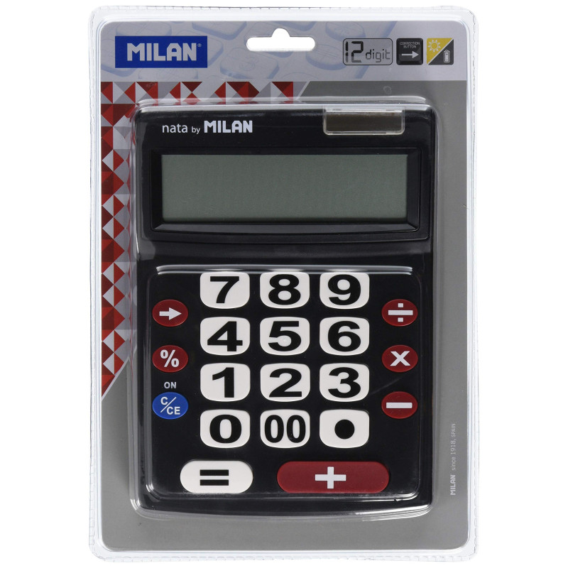 Calculatrice Milan Noir (22,5 x 14 x 3 cm)