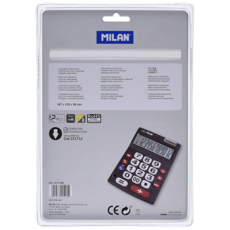 Calculatrice Milan Noir (22,5 x 14 x 3 cm)