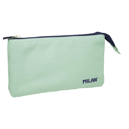 Sac scolaire milan 1918 collection 3 fermetures éclair et 5 compartiments vert 215 x 35 x 125 mm