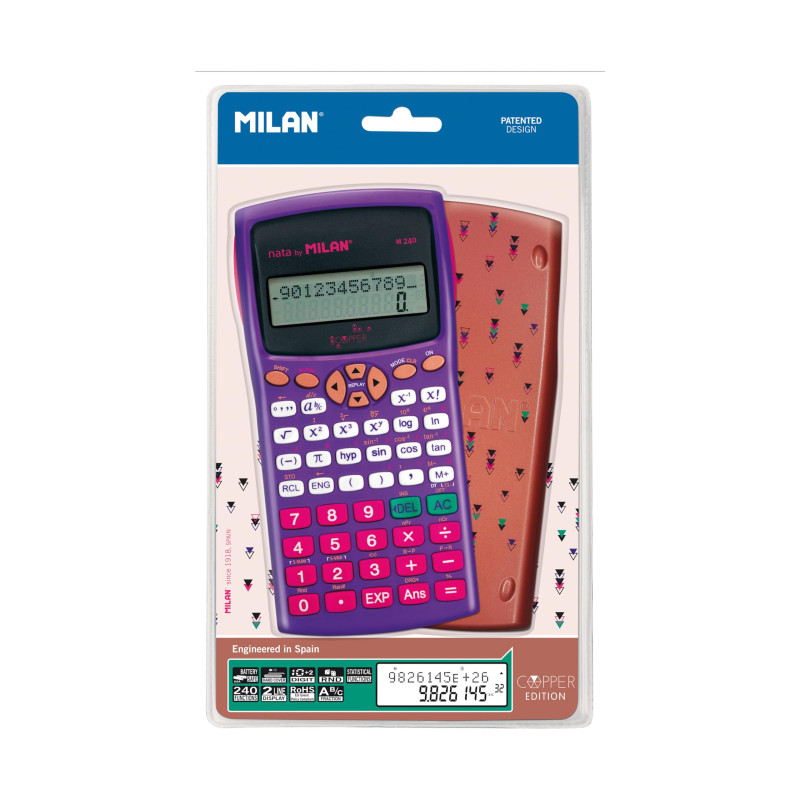 Blister Calculatrice Scientifique 240 Fonctions, Copper Lilas Blister Calculatrice Scientifique 240 Fonctions, Copper Lilas