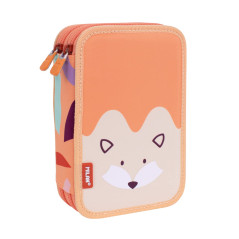 MILAN® Plumier 2 étages avec Contenu série spéciale Fun Animaux Orange