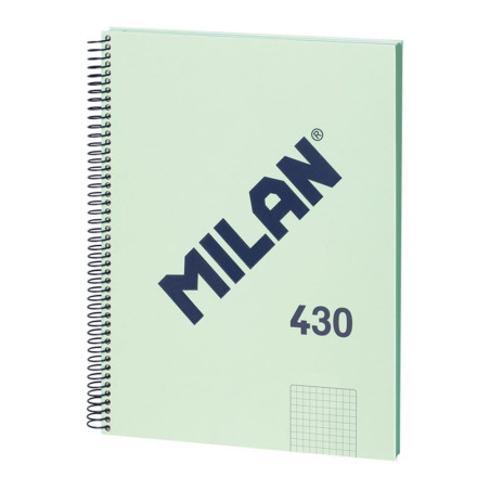 MILAN® Cahier à spirales, papier quadrillé, 80 feuilles A4, série 1918, vert