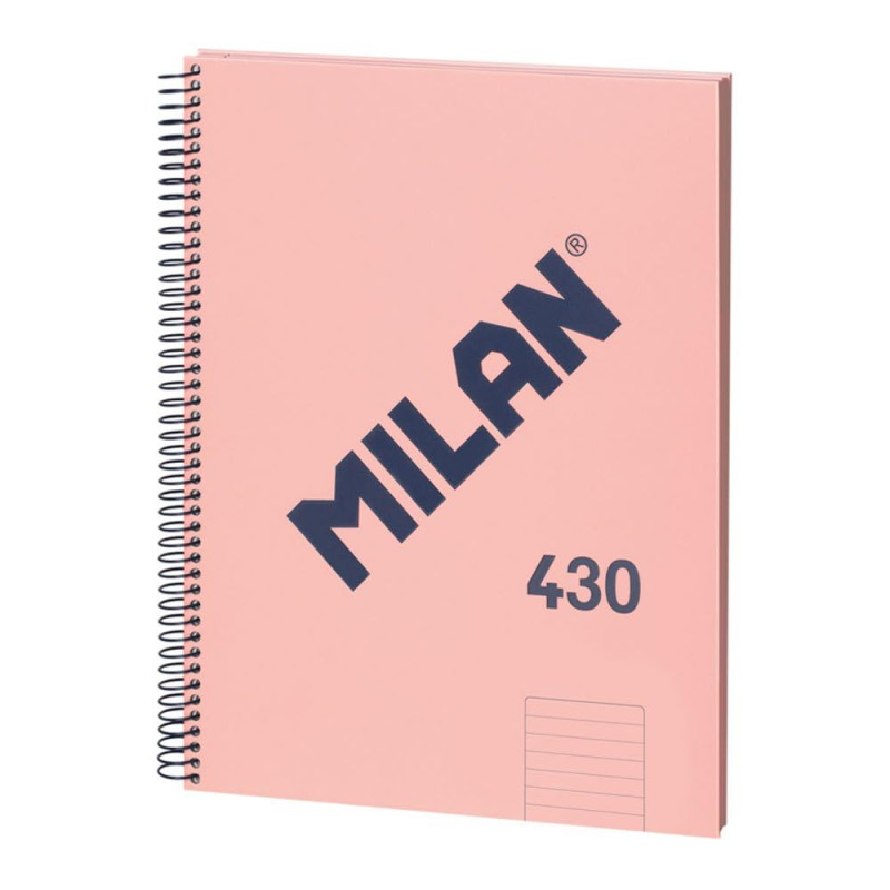 MILAN® Cahier A4 à couverture rigide, ligné, 80 feuilles, série 1918, rose MILAN® Cahier A4 à couverture rigide, ligné, 80 feuilles, série 1918, rose