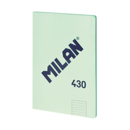 MILAN® Cahier collé A4, papier ligné, 48 feuilles A4, papier 95 g/m², série 1918, vert
