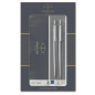 Parker Jotter Duo Coffret-cadeau avec Stylo Bille et Portemine criterium (0,5mm) | Acier inoxydable avec attributs chromés | Fou Parker Jotter Duo Coffret-cadeau avec Stylo Bille et Portemine criterium (0,5mm) | Acier inoxydable avec attributs chromés | Fou
