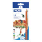MILAN - Boîte de 12 Crayons de couleur triangulaires aquarellables avec pinceau MILAN - Boîte de 12 Crayons de couleur triangulaires aquarellables avec pinceau