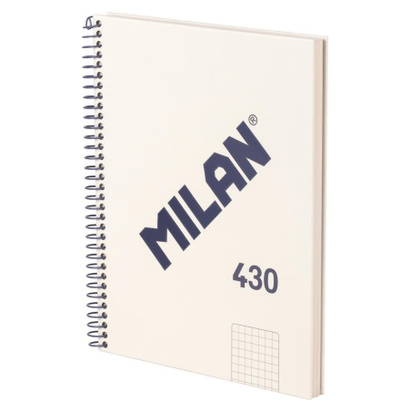 MILAN® Cahier A5 avec couverture rigide, quadrillage 5 x 5 mm, 80 feuilles 95 g/m², collection 430, beige