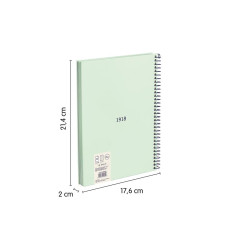 MILAN® Cahier A5 avec couverture rigide, quadrillage 5 x 5 mm, 80 feuilles 95 g/m², collection 430, vert