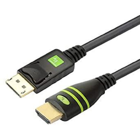 Techly DisplayPort to HDMI Cable Converter 5 m ICOC DSP-H-050 – Câble adaptateur vidéo (DisplayPort, HDMI, Male/Male, Nickel, Bl