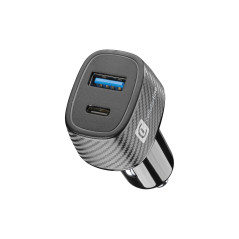 Cellularline Chargeur de Voiture, multipower Ultra équipé d'un Port USB et d'un Port USB-C