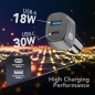 Cellularline Chargeur de Voiture, multipower Ultra équipé d'un Port USB et d'un Port USB-C Cellularline Chargeur de Voiture, multipower Ultra équipé d'un Port USB et d'un Port USB-C