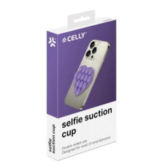 Celly, Ventouse en forme de coeur pour téléphone avec ventouses en silicone, support porte-téléphone polyvalent couleur pourpre,