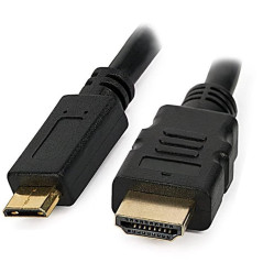 Techly High Speed Cable Mini HDMI to HDMI Male/Male Black 1.8 m icoc hdmi-b-015 – HDMI Cables (HDMI, Mini-HDMI, Mal, Mal, Gold,