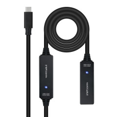 Nano Cable 10.01.1312 - Câble USB 3.2 avec amplificateur type C/M-C/H, 10 m, noir