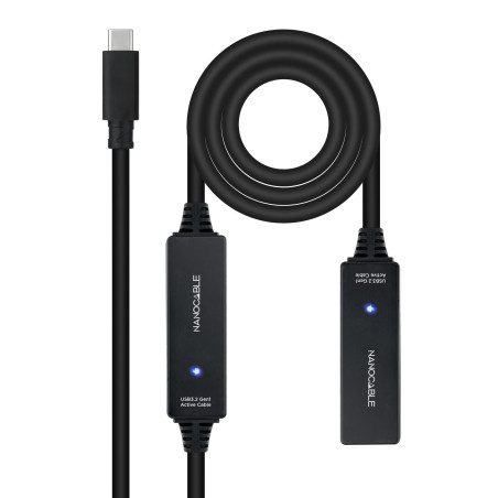 Nano Cable 10.01.1312 - Câble USB 3.2 avec amplificateur type C/M-C/H, 10 m, noir