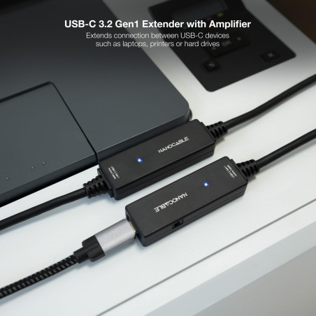 Nano Cable 10.01.1312 - Câble USB 3.2 avec amplificateur type C/M-C/H, 10 m, noir