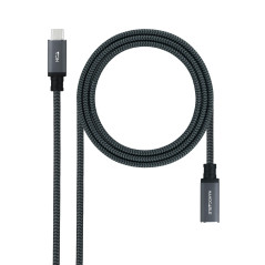 Nano Cable 10.01.4502-COMB - Câble USB 3.2 GEN2X2 100W 4K/60HZ, USB-C/M-USB-C/H, noir/gris, 2 m