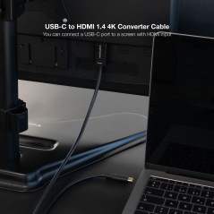 NANOCABLE 10.15.5135 – Câble Convertisseur USB-C vers HDMI 1.4 4K@30Hz, USB-C/M – HDMI/M, Noire, 5 m