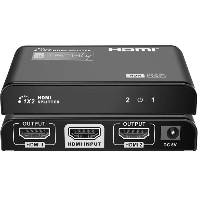 Techly IDATA HDMI2-4K2 répartiteur vidéo HDMI 2x HDMI