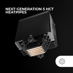 MARS GAMING MCPU-X5, Dissipateur CPU 280W TDP, 5x Heatpipes HCT Nouvelle Génération, Ventilateur PWM SI Extreme-Silent 120mm, No