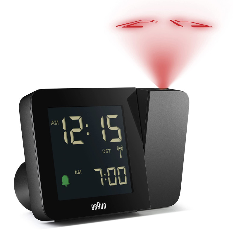 Braun Réveil avec Projection numérique Radio-piloté pour Les fuseaux horaires d’Europe Centrale (DCF) avec 4 Options de rétroécl Braun Réveil avec Projection numérique Radio-piloté pour Les fuseaux horaires d’Europe Centrale (DCF) avec 4 Options de rétroécl