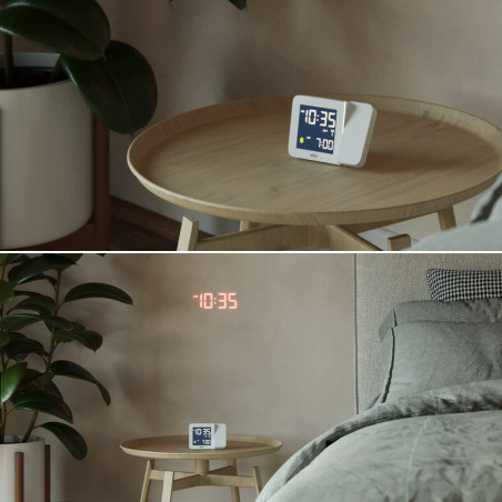 Braun Réveil avec Projection numérique Radio-piloté pour Les fuseaux horaires d’Europe Centrale (DCF) avec 4 Options de rétroécl