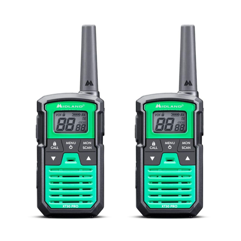 Midland XT30 Pro C1463 - Talkie-Walkie PMR 446, 16 canaux et 38 tonalités CTCSS, 2-4 km de portée, 3 Piles AAA Rechargeable (Lot Midland XT30 Pro C1463 - Talkie-Walkie PMR 446, 16 canaux et 38 tonalités CTCSS, 2-4 km de portée, 3 Piles AAA Rechargeable (Lot