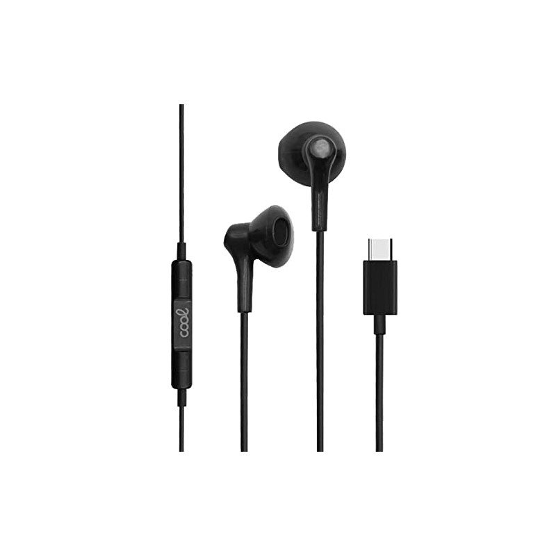 Écouteurs Bouton Cool Stereo Type C avec Micro (numérique) Noir Écouteurs Bouton Cool Stereo Type C avec Micro (numérique) Noir