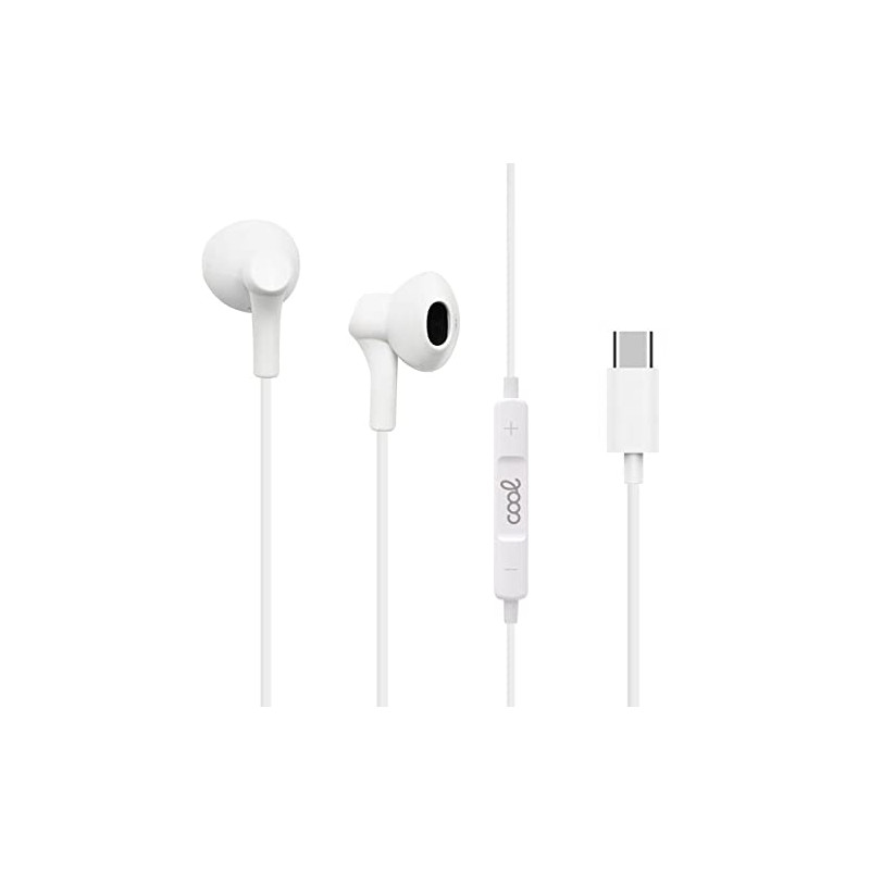 Écouteurs Bouton Cool stéréo Type C avec Micro (numérique) Blanc Écouteurs Bouton Cool stéréo Type C avec Micro (numérique) Blanc